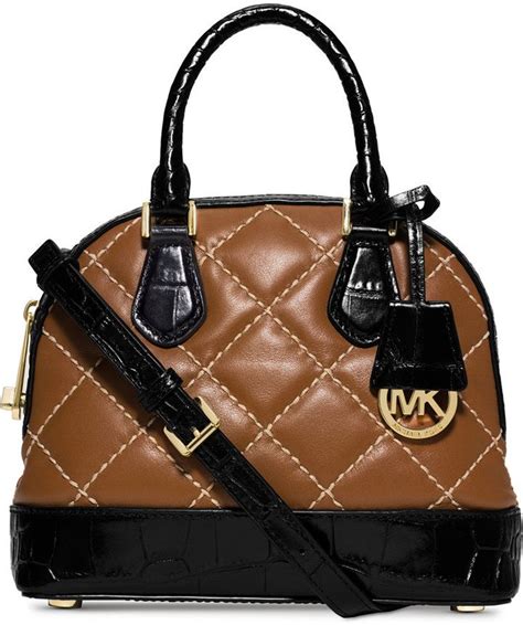 michael michael kors smythe leather satchel bag black|Michael Kors leather satchel large.